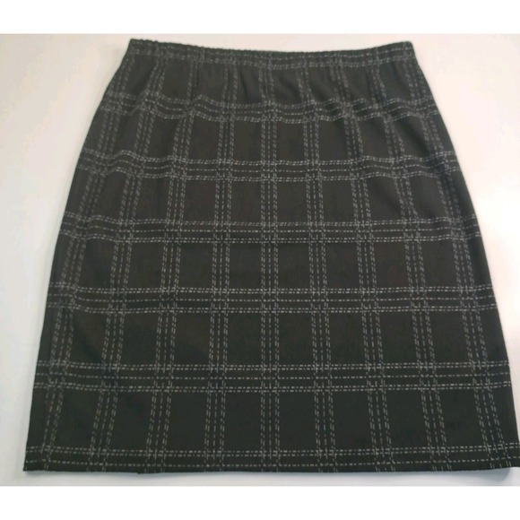 George Plaid Pencil Skirt Women's M 8-10 Belt Stretch Academia Office Classic - Picture 2 of 6
